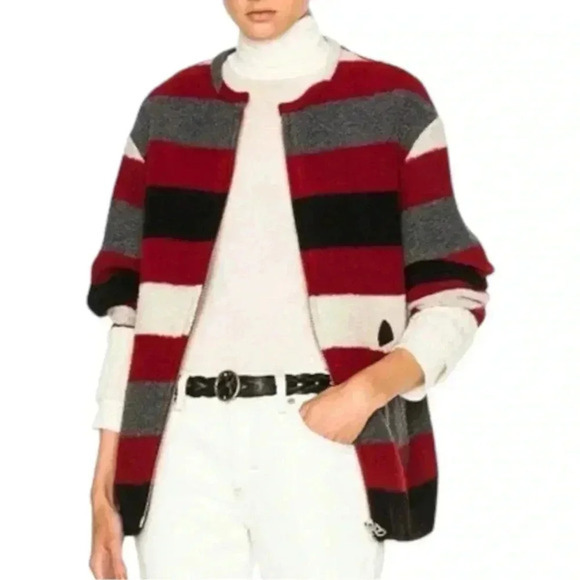 Isabel Marant Red and Gray Striped Jacket - Picture 12 of 16